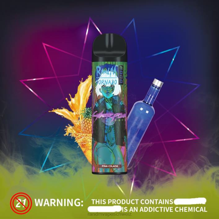 Fumot RandM Vape | RandM Tornado 00P2240 8000 Airflow Control Vape-Gerät 1St saurer Apfel